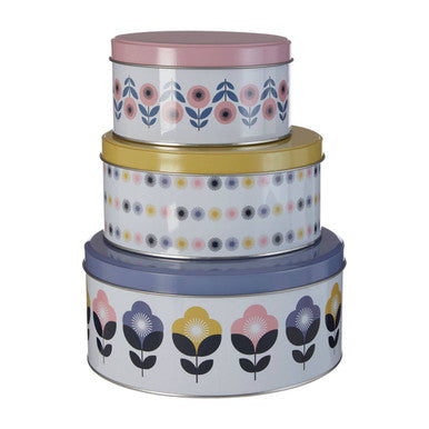 Orsina Paice Storage Tins – Set of 3 Pastel Stackable Metal Containers