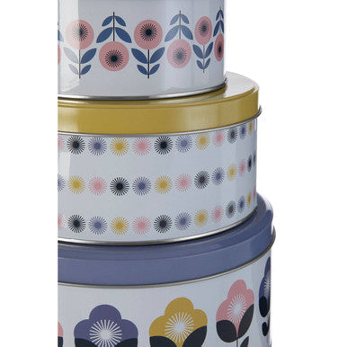 Orsina Paice Storage Tins – Set of 3 Pastel Stackable Metal Containers
