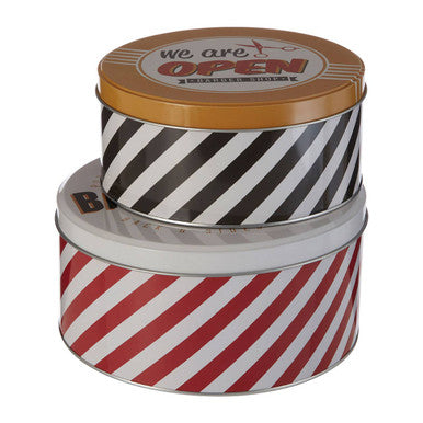 Orsina Paice Barber Shop Storage Tins – Vintage Metal Set of 2