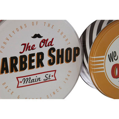 Orsina Paice Barber Shop Storage Tins – Vintage Metal Set of 2