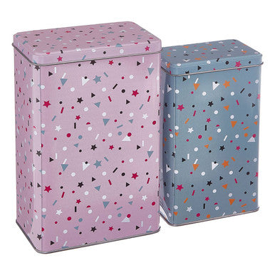 Orsina Stellar Storage Canisters – Set of 2 Star Pattern Kids Organizers