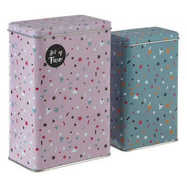 Orsina Stellar Storage Canisters – Set of 2 Star Pattern Kids Organizers