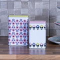 Orsina Paice Storage Canisters – Set of 2 Floral White Stackable Bins