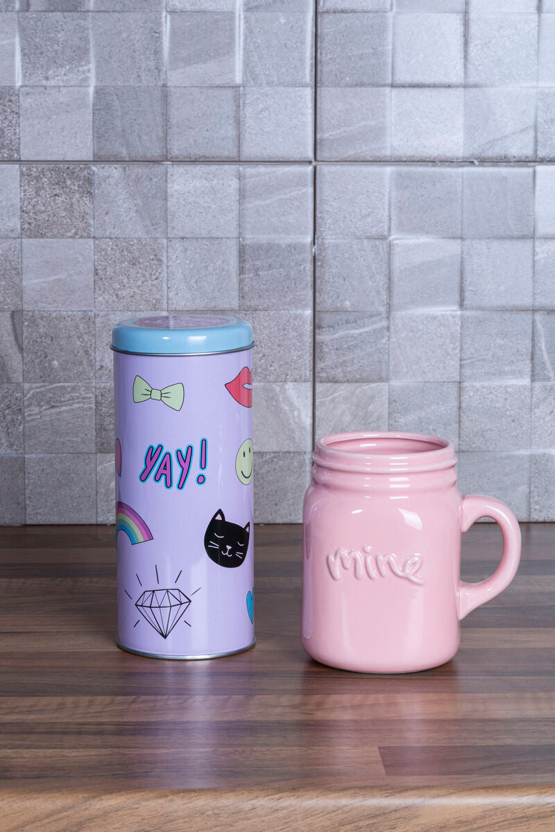Orsina Kids Storage Canister – Pastel Pink Desk Organizer with Lid
