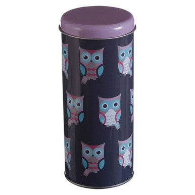 Orsina Happy Owls Round Storage Canister – Blue Kids Desk Organizer