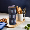 Orsina Happy Owls Round Storage Canister – Blue Kids Desk Organizer