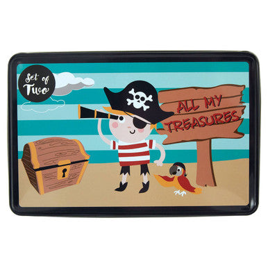 Orsina Pirate Storage Tins – Set of 2 Nesting Metal Kids Toy Bins