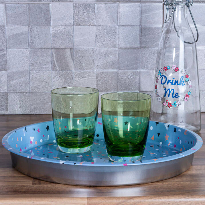 Orsina Paice Stellar Serving Tray – Blue Speckled Celestial Home Decor