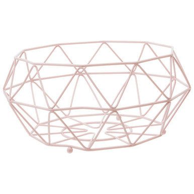 Orsina Vertex Pink Fruit Basket – Metal Kitchen Countertop Organizer