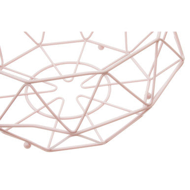 Orsina Vertex Pink Fruit Basket – Metal Kitchen Countertop Organizer