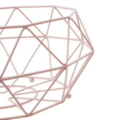 Orsina Vertex Pink Fruit Basket – Metal Kitchen Countertop Organizer
