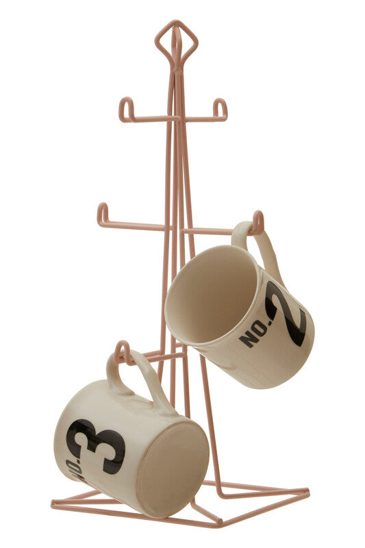 Orsina Vertex Pink 6 Mug Tree – Vertical Kitchen Countertop Organizer