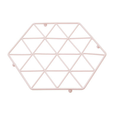 Orsina Hexagonal Trivet – Pink Geometric Heat Resistant Pot Stand