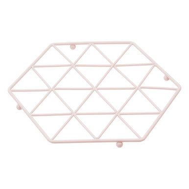 Orsina Hexagonal Trivet – Pink Geometric Heat Resistant Pot Stand