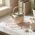 Orsina Hexagonal Trivet – Pink Geometric Heat Resistant Pot Stand