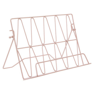 Orsina Vertex Pink Cookbook Stand – Geometric Metal Recipe Holder