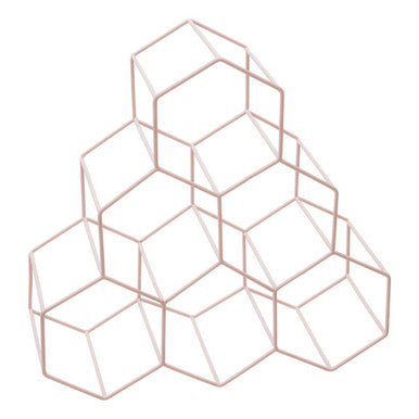 Orsina Vertex 6 Bottle Pink Wine Rack – Geometric Kitchen Storage