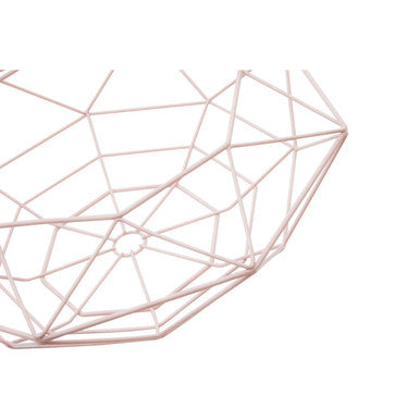 Orsina Vertex Pink Fruit Basket – Geometric Wire Kitchen Centerpiece