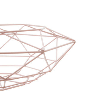 Orsina Vertex Pink Fruit Basket – Geometric Wire Kitchen Centerpiece