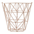 Orsina Vertex Pink Geometric Storage Basket – Modern Metal Organizer