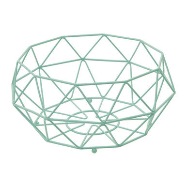 Orsina Vertex Green Fruit Basket – Modern Geometric Wire Fruit Bowl