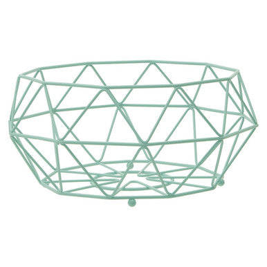 Orsina Vertex Green Fruit Basket – Modern Geometric Wire Fruit Bowl