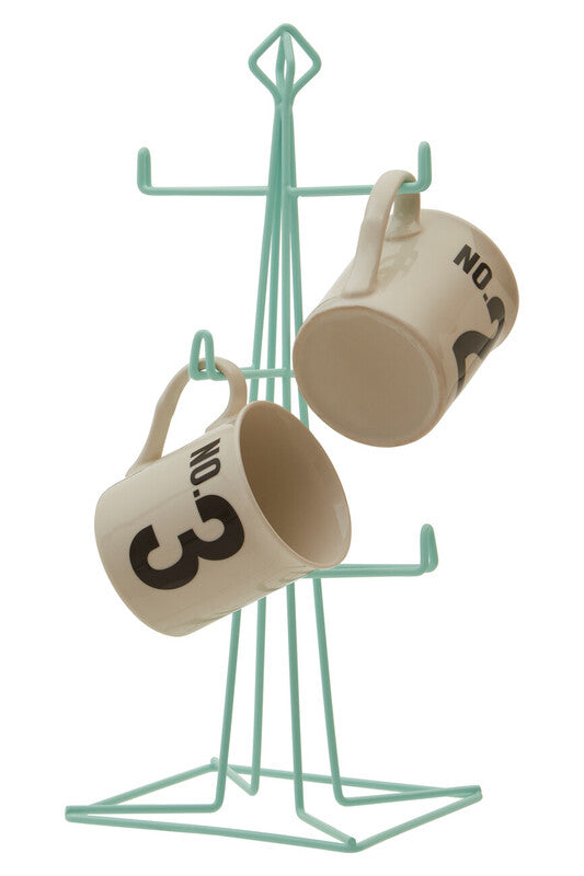 Orsina Vertex Mug Tree – 6-Hook Vertical Coffee Cup Holder, Green