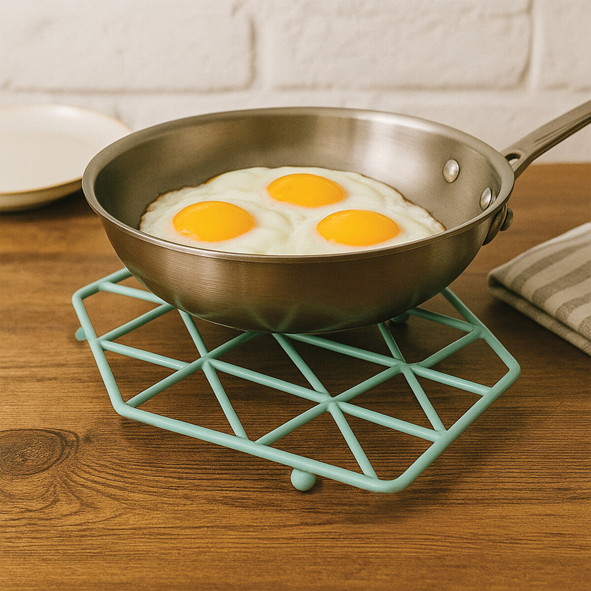 Orsina Vertex Hexagon Kitchen Trivet – Green Finish Heat Protection