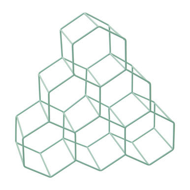 Orsina Vertex 6-Bottle Wine Rack – Geometric Metal Design, Green Finish