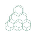 Orsina Vertex 6-Bottle Wine Rack – Geometric Metal Design, Green Finish