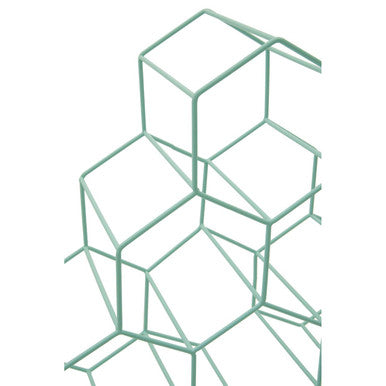Orsina Vertex 6-Bottle Wine Rack – Geometric Metal Design, Green Finish