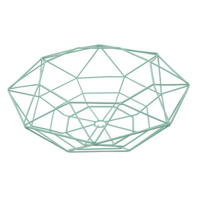Orsina Vertex Green Fruit Basket – Geometric Wire Kitchen Storage Bowl