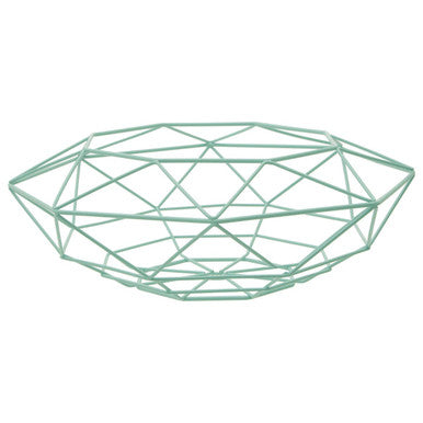 Orsina Vertex Green Fruit Basket – Geometric Wire Kitchen Storage Bowl