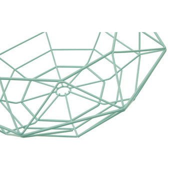 Orsina Vertex Green Fruit Basket – Geometric Wire Kitchen Storage Bowl