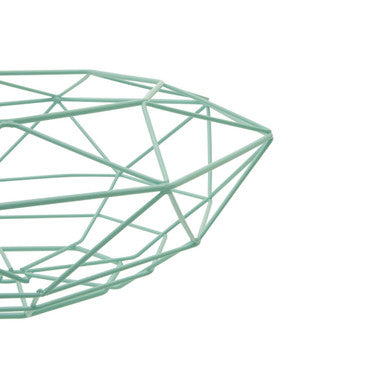 Orsina Vertex Green Fruit Basket – Geometric Wire Kitchen Storage Bowl