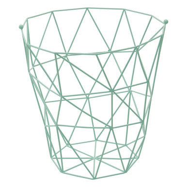 Orsina Vertex Green Geometric Storage Basket – Modern Shelf Organizer