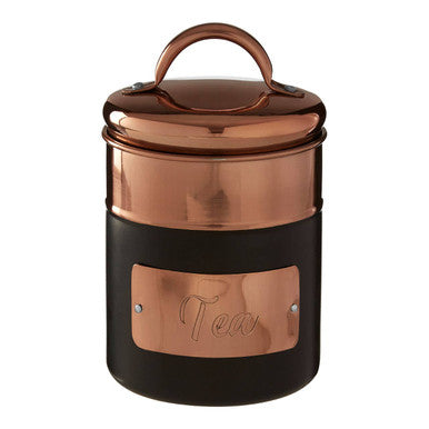 Orsina Prescott Tea Canister – Charcoal and Copper Kitchen Storage