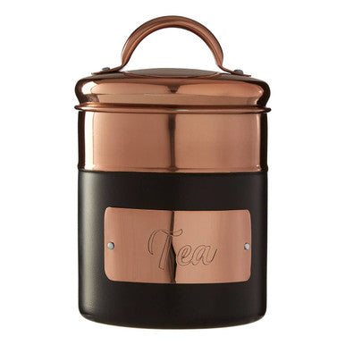 Orsina Prescott Tea Canister – Charcoal and Copper Kitchen Storage