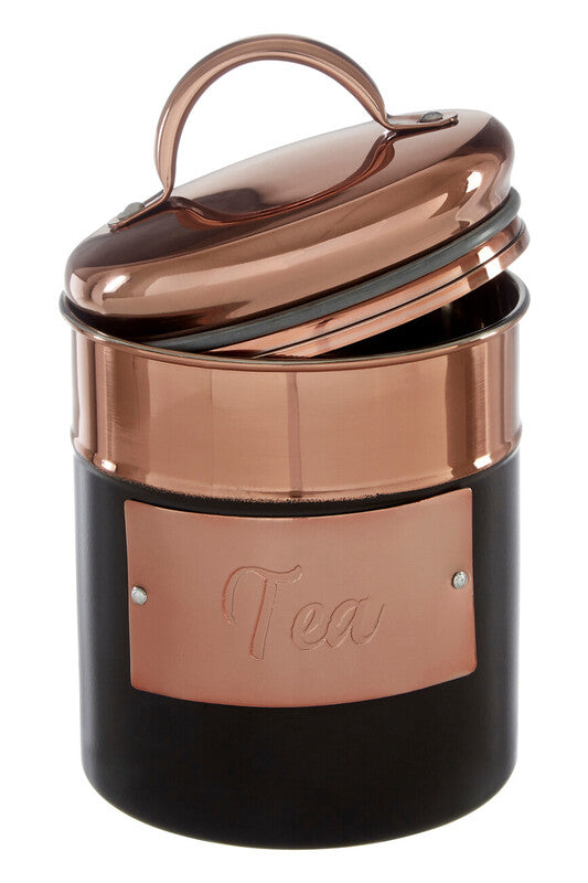 Orsina Prescott Tea Canister – Charcoal and Copper Kitchen Storage