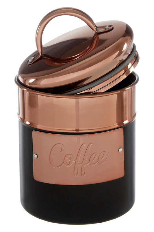 Orsina Prescott Coffee Canister – Charcoal and Copper Storage Tin
