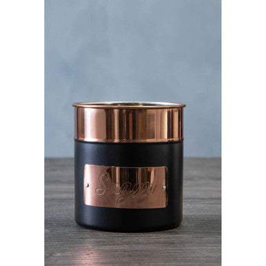 Orsina Prescott Sugar Canister – Charcoal and Copper Kitchen Storage