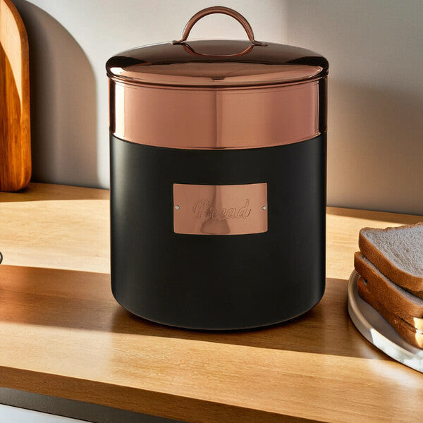 Orsina Prescott Charcoal and Copper Bread Bin – Modern Kitchen Storage