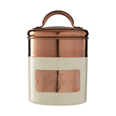 Orsina Prescott Coffee Canister – Cream and Copper Kitchen Storage