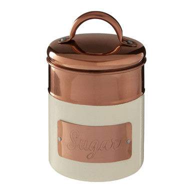 Orsina Prescott Sugar Canister – Cream and Copper Kitchen Storage