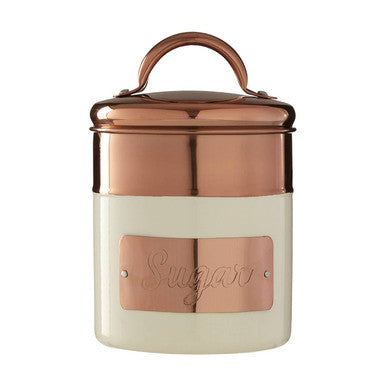 Orsina Prescott Sugar Canister – Cream and Copper Kitchen Storage