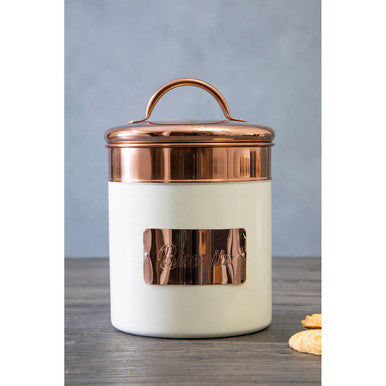 Orsina Prescott Biscuit Canister – Cream and Copper Kitchen Food Storage