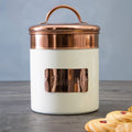 Orsina Prescott Biscuit Canister – Cream and Copper Kitchen Food Storage