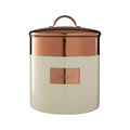 Orsina Prescott Bread Bin – Cream and Copper Metal Kitchen Storage