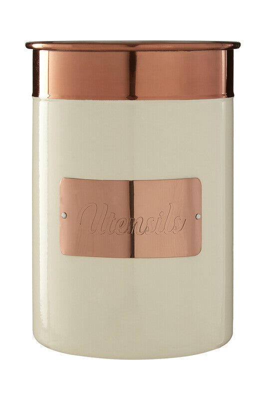 Orsina Prescott Utensil Holder – Cream and Copper Stainless Steel