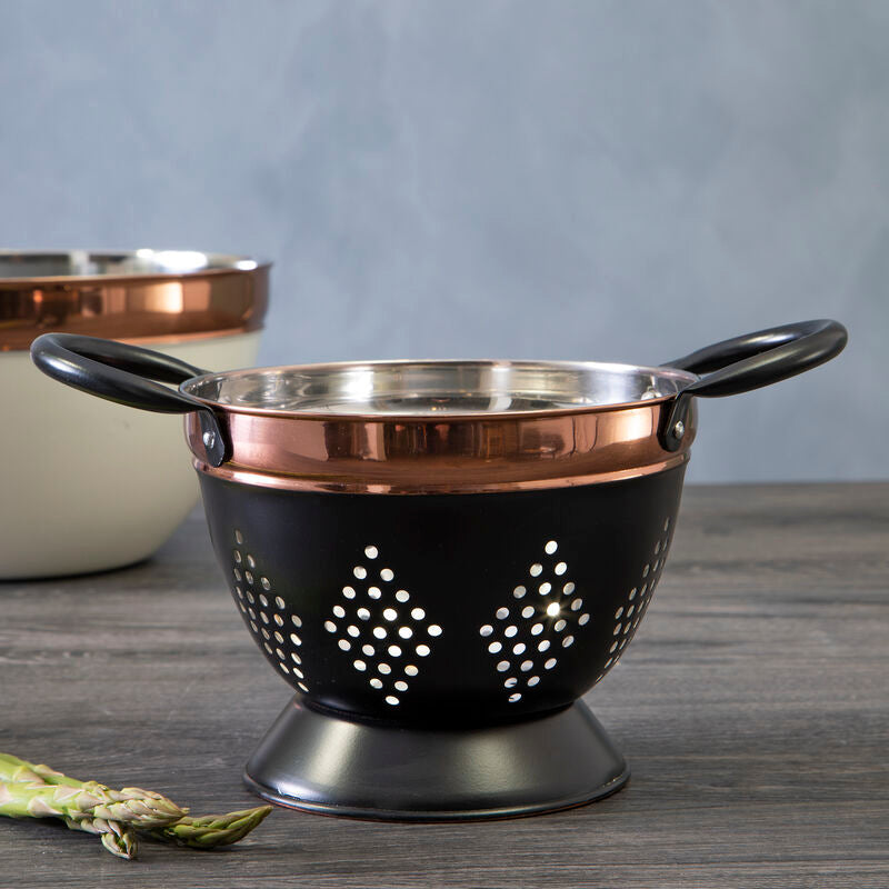 Orsina Prescott Small Charcoal and Copper Colander | Berry Strainer